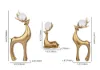 3 Pieces Gold Resin Reindeer Sculpture Chrismas Deer Decor Art Ornament Living Room