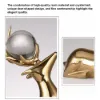 3 Pieces Gold Resin Reindeer Sculpture Chrismas Deer Decor Art Ornament Living Room