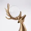 3 Pieces Gold Resin Reindeer Sculpture Chrismas Deer Decor Art Ornament Living Room