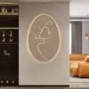 Picture of 800mm Oval LED Abstract Wall Art Modern Woman Face Sculpture Decor Living Room Bedroom