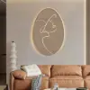 Picture of 800mm Oval LED Abstract Wall Art Modern Woman Face Sculpture Decor Living Room Bedroom