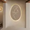Picture of 800mm Oval LED Abstract Wall Art Modern Woman Face Sculpture Decor Living Room Bedroom