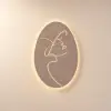 Picture of 800mm Oval LED Abstract Wall Art Modern Woman Face Sculpture Decor Living Room Bedroom