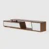 Fero 180 - 280 cm Extendable TV Unit with 3 Drawers – Engineered Wood – Minimalist Rectangle White