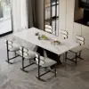 Modern Warm White Faux Leather Upholstered Dining Chair, 2 Pieces