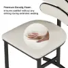 Modern Warm White Faux Leather Upholstered Dining Chair, 2 Pieces