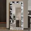 800mm x 1600mm Oversized Glam Rectangle Full Length Floor Mirror Silver Glass Frame