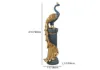 700mm Large Glam Peacock Floor Sculpture Decor Art Living Room Bedroom in Blue & Gold