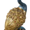 700mm Large Glam Peacock Floor Sculpture Decor Art Living Room Bedroom in Blue & Gold