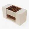 Picture of 153 cm Glass Top Ivory Dresser Walk-in Closet Island with Jewelry Storage