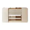 Picture of 153 cm Glass Top Ivory Dresser Walk-in Closet Island with Jewelry Storage