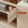 Picture of 153 cm Glass Top Ivory Dresser Walk-in Closet Island with Jewelry Storage