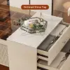 Picture of 153 cm Glass Top Ivory Dresser Walk-in Closet Island with Jewelry Storage