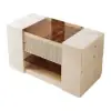 Picture of 153 cm Glass Top Ivory Dresser Walk-in Closet Island with Jewelry Storage