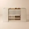 Picture of 153 cm Glass Top Ivory Dresser Walk-in Closet Island with Jewelry Storage