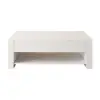 1580mm Modern White Extendable Gaming Coffee Table Fluted with Open Storage