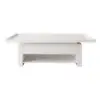 1580mm Modern White Extendable Gaming Coffee Table Fluted with Open Storage
