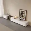 Modern 198 cm - 274 cm Extendable Off-White & Walnut TV Unit with 4 Drawers