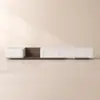 Modern 198 cm - 274 cm Extendable Off-White & Walnut TV Unit with 4 Drawers