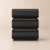 Picture of Humply Black Faux Leather 3-Drawer Nightstand with Charging Station
