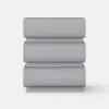 Humply Grey Faux Leather 3-Drawer Nightstand with Charging Station