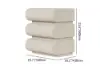 Humply White Faux Leather 3-Drawer Nightstand with Charging Station