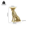 Art Deco 33 cm Round Gold Panther Figurine End Table with Tray Top
