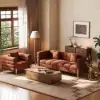 Art Deco 33 cm Round Gold Panther Figurine End Table with Tray Top
