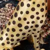 Art Deco 33 cm Round Gold Panther Figurine End Table with Tray Top
