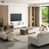 Quoint 120 - 175 cm Extendable Coffee Table with 2 Drawers – White Walnut Retracted
