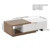 Quoint 120 - 175 cm Extendable Coffee Table with 2 Drawers – White Walnut Retracted