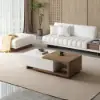 Quoint 120 - 175 cm Extendable Coffee Table with 2 Drawers – White Walnut Retracted