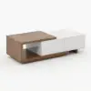 Quoint 120 - 175 cm Extendable Coffee Table with 2 Drawers – White Walnut Retracted