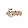 4-Hook Wall Mounted Decorative Panda Coat Rack with 25cm LED Acrylic Clock