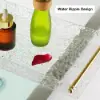 Acrylic Water Ripple Bathtub Tray Clear Bathroom Caddy Shelf with Gold Handles