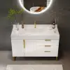 Aro 35-inch Freestanding Single Bathroom Vanity with Sink, Sintered Stone Top – White – AUD-H0860