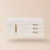 Aro 90 cm Floating Single Bathroom Vanity with Sink, Sintered Stone Top – White