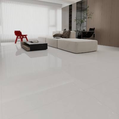 White Gloss Full Body Marble Look Porcelain Floor Tile 800x800mm, Anti-Slip