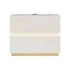 Lumio White 2-Drawer LED Bedside Table with Charging Station