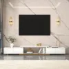 Mordel 160 - 238 cm Extendable White TV Stand with Storage