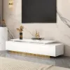 Mordel 160 - 238 cm Extendable White TV Stand with Storage