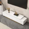 Mordel 160 - 238 cm Extendable White TV Stand with Storage