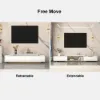 Mordel 160 - 238 cm Extendable White TV Stand with Storage