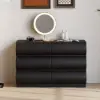 Humply 100 cm Black Leather 6-Drawer Dresser