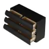 Humply 100 cm Black Leather 6-Drawer Dresser