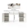 Velign 60" White Standing Computer Desk with 2-Door Storage Cabinet