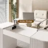 Velign 60" White Standing Computer Desk with 2-Door Storage Cabinet