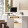 Velign 60" White Standing Computer Desk with 2-Door Storage Cabinet