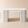 Velign 60" White Standing Computer Desk with 2-Door Storage Cabinet
