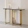 1200mmW Modern Sintered Stone Console Table with Gold Stainless Steel Frame